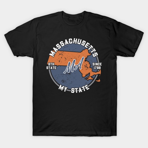 Massachusetts My State Patriot State Tourist Gift T-Shirt by atomguy